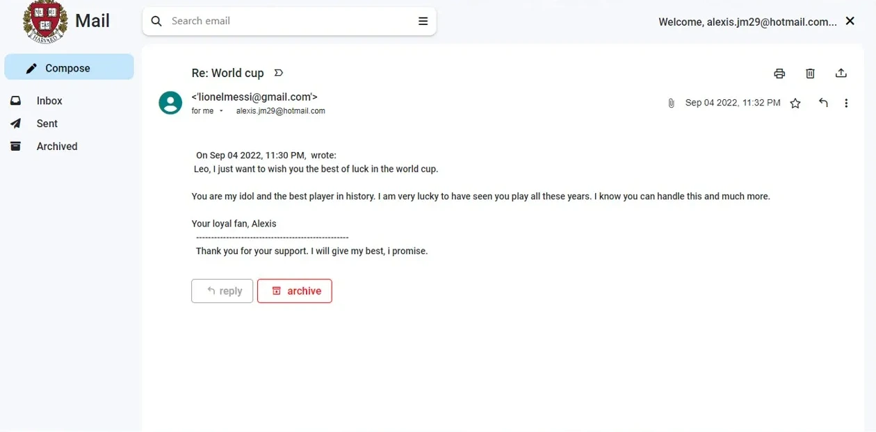 Mail web application project by Alexis Jiménez